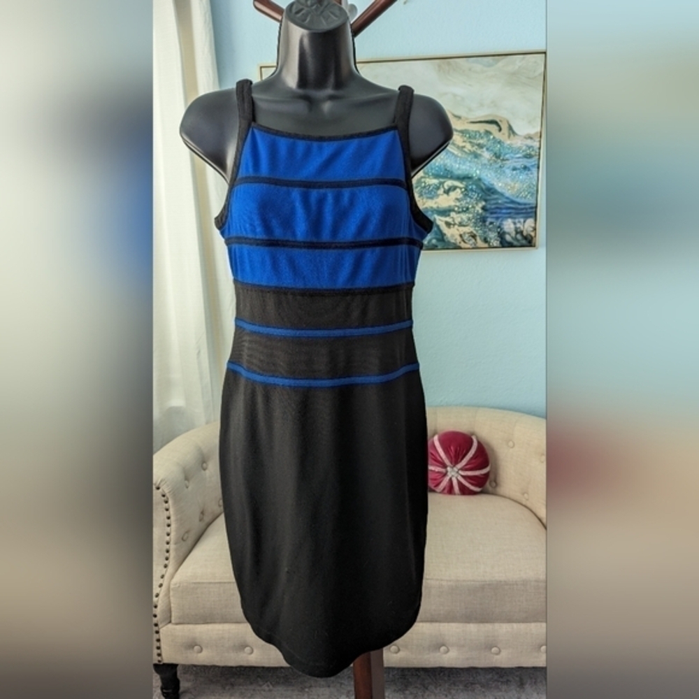 White House Black Market royal blue and black dress  Size 2